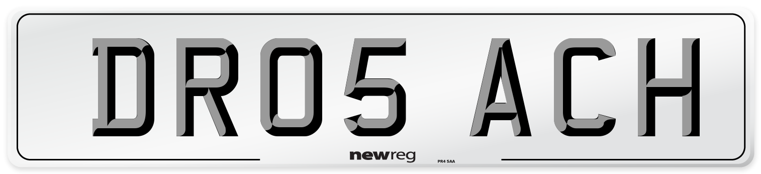 DR05 ACH Number Plate from New Reg